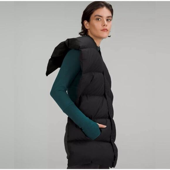 Lululemon 54x11 inches Black Snap Down Puffer Wonder Puff Scarf-U - Picture 12 of 13